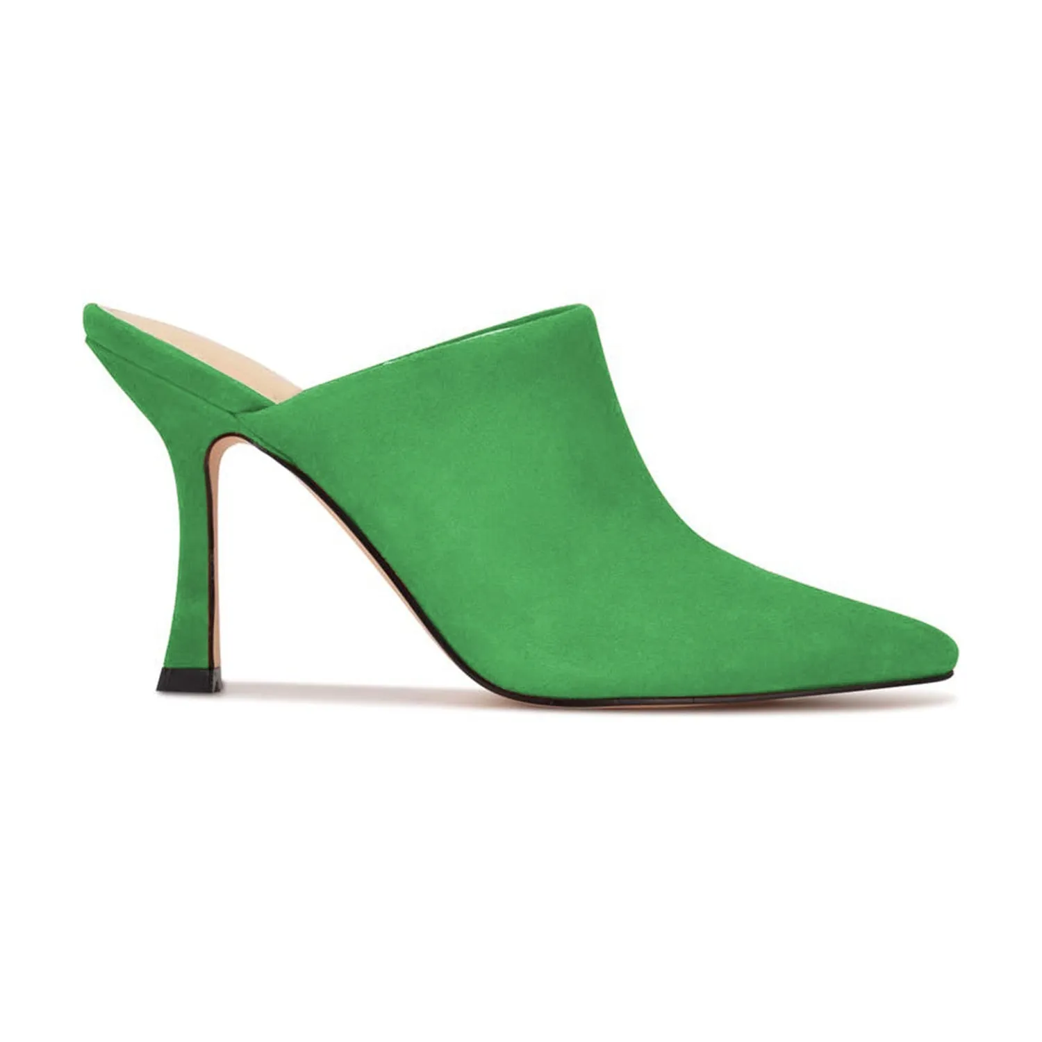 RED POINTED TOE WOMEN MULES HIGH THIN HEELS SLIPPERS SUMMER CASUAL DRESS OFFICE LADIES OUTSIDE SHOES LARGE SIZE 41 42 FOWT