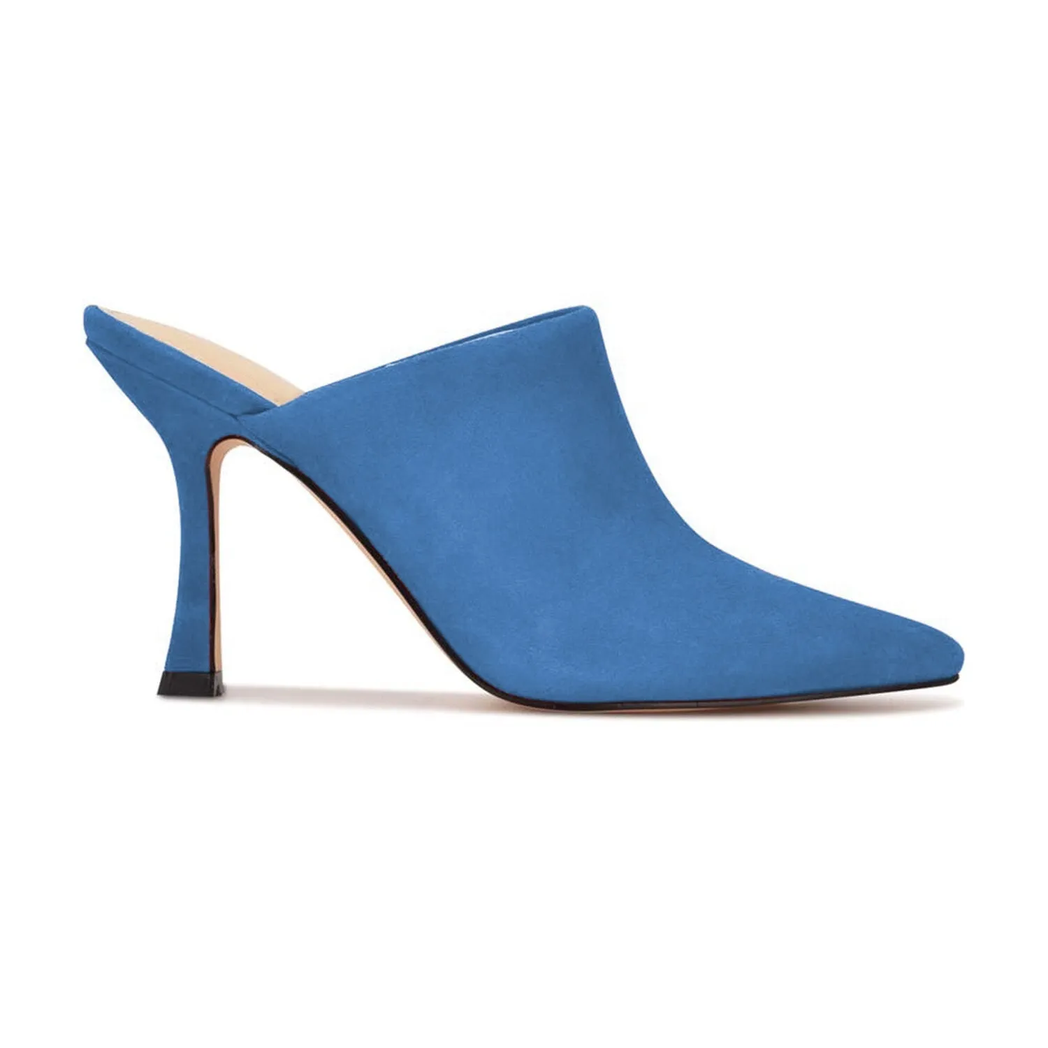 RED POINTED TOE WOMEN MULES HIGH THIN HEELS SLIPPERS SUMMER CASUAL DRESS OFFICE LADIES OUTSIDE SHOES LARGE SIZE 41 42 FOWT