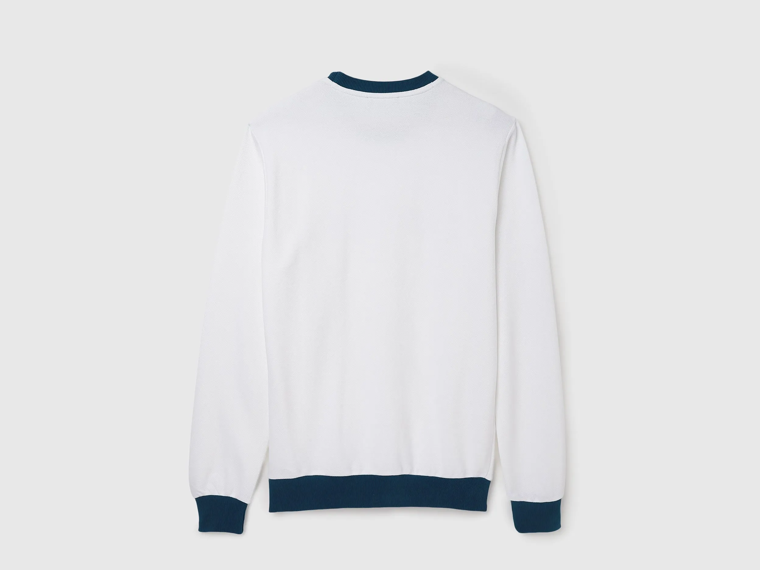 Regular Fit Round Neck Contrast Rib Branded Sweatshirt