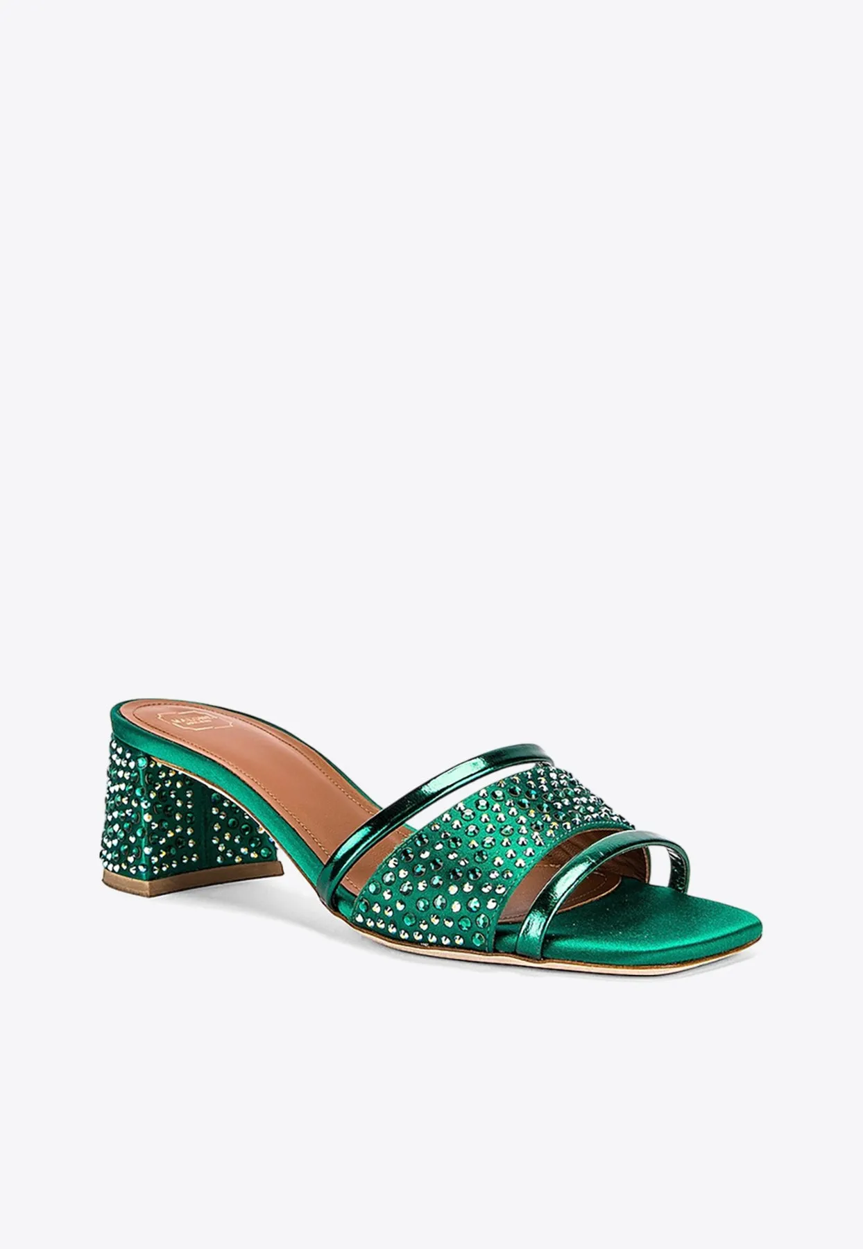 Rosa 45 Crystal Embellished Satin Mules
