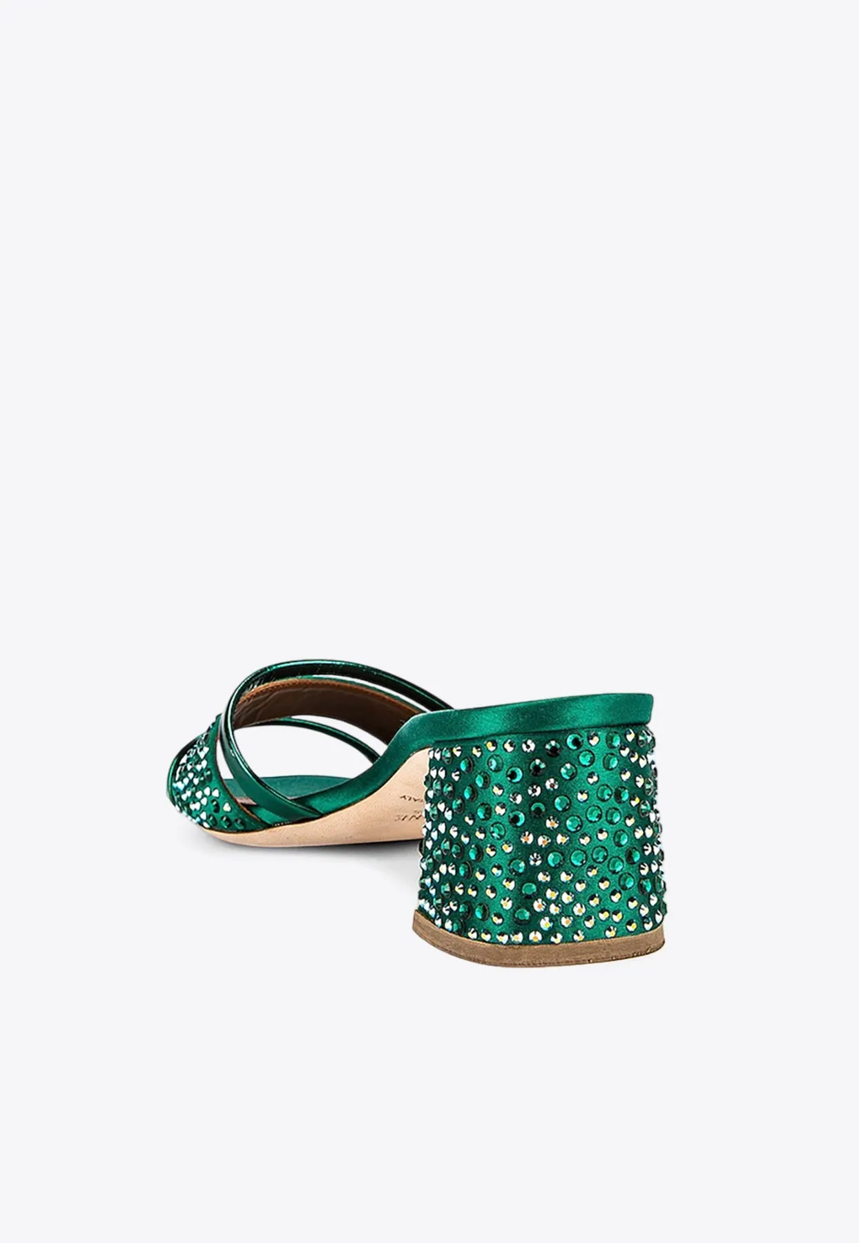 Rosa 45 Crystal Embellished Satin Mules