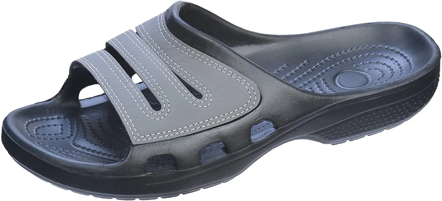 Roxoni Slide Sandals for Men | Open Toe Slip-On | Waterproof Rubber for Beach, Pool, Gym, Travel Wear