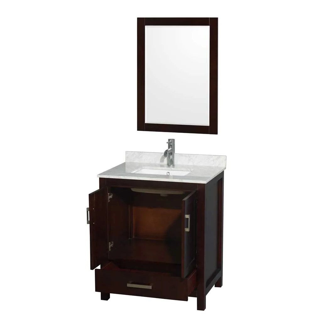 Sheffield 30 Inch Single Bathroom Vanity in Espresso