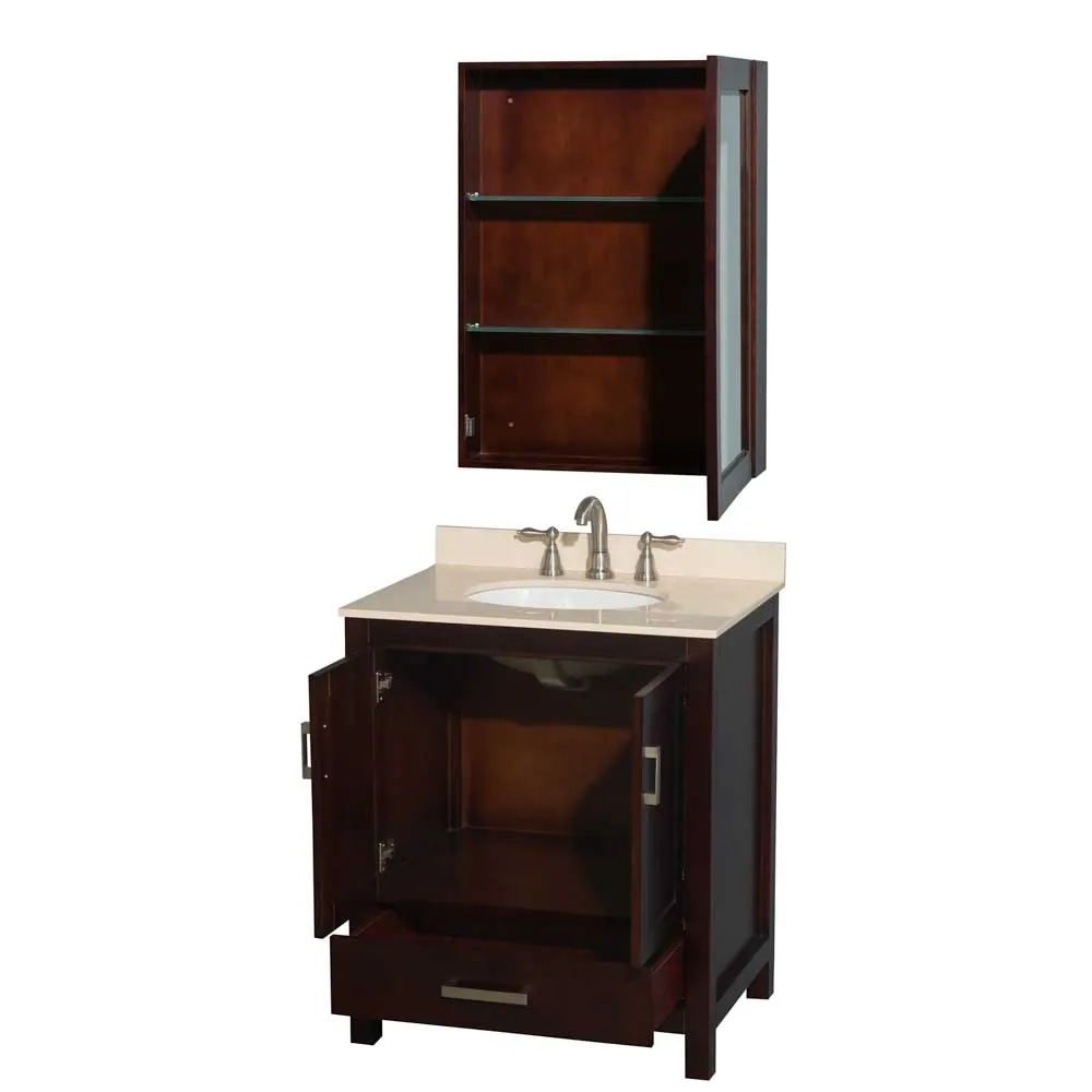 Sheffield 30 Inch Single Bathroom Vanity in Espresso