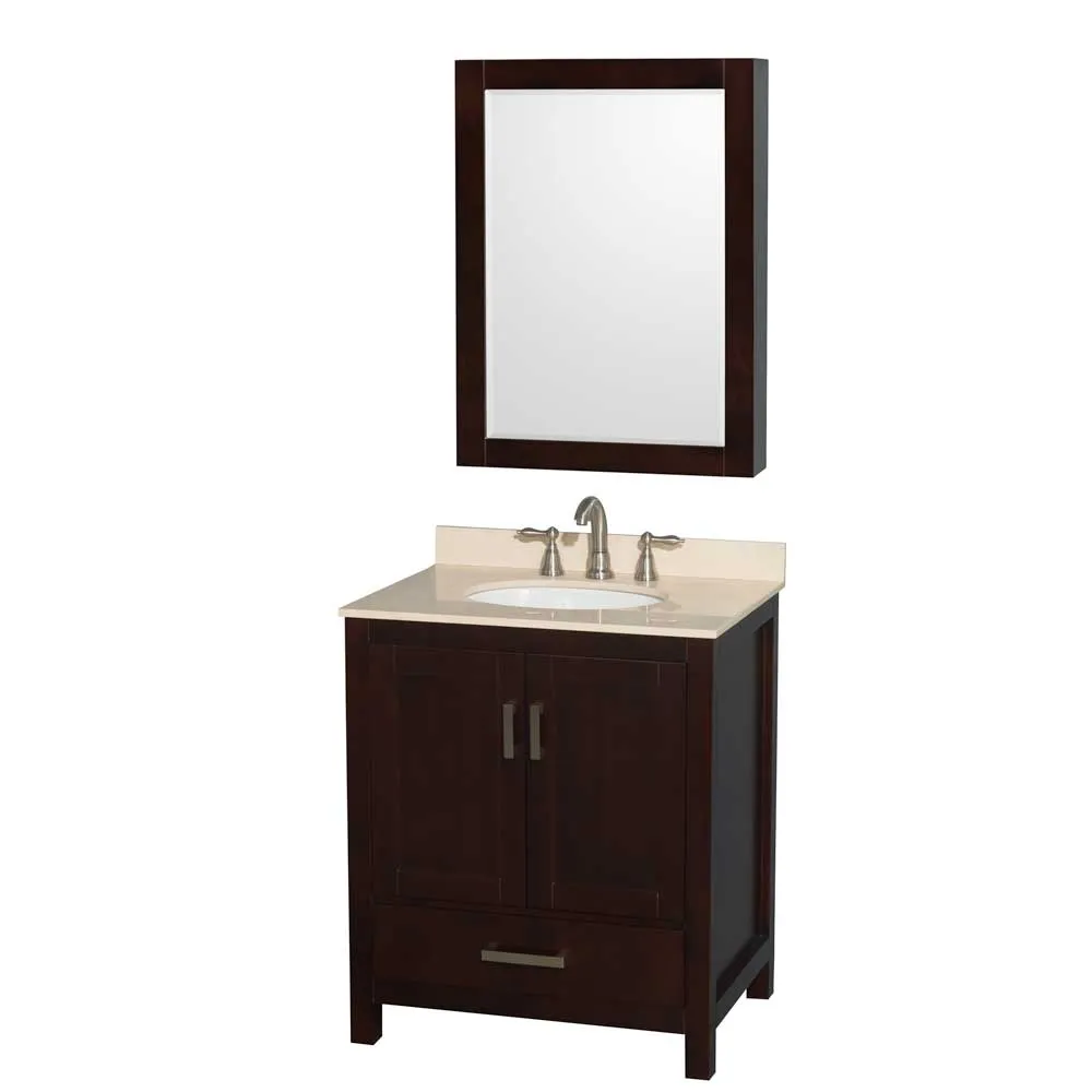 Sheffield 30 Inch Single Bathroom Vanity in Espresso