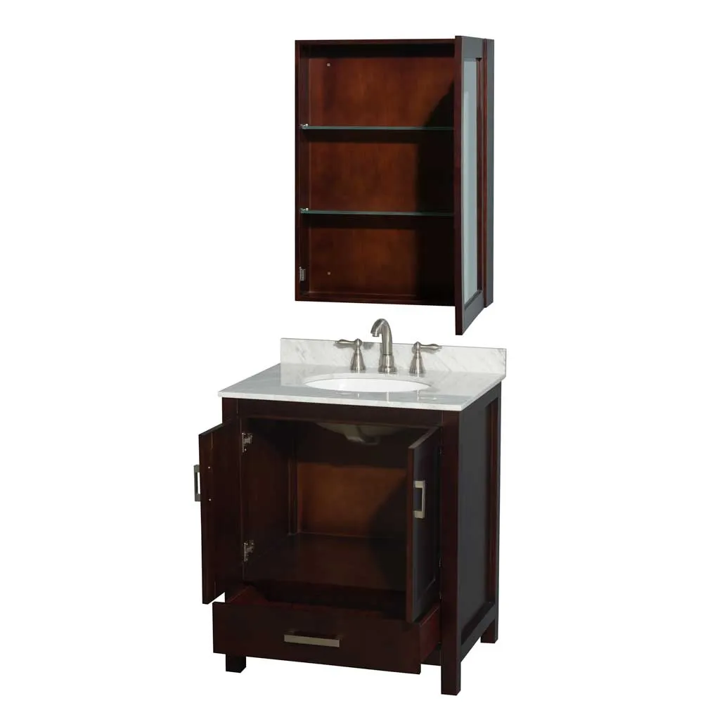 Sheffield 30 Inch Single Bathroom Vanity in Espresso