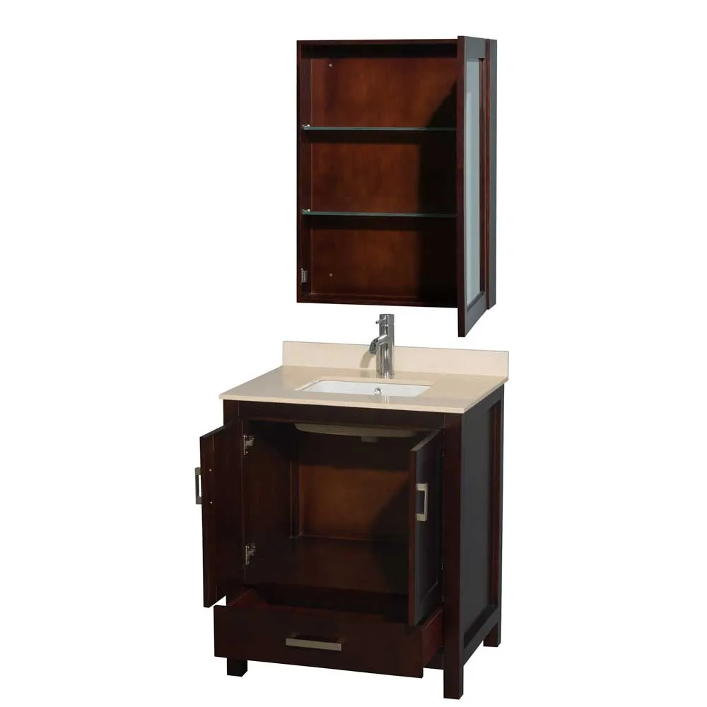 Sheffield 30 Inch Single Bathroom Vanity in Espresso