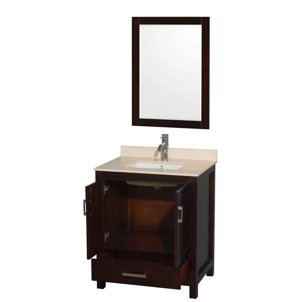 Sheffield 30 Inch Single Bathroom Vanity in Espresso