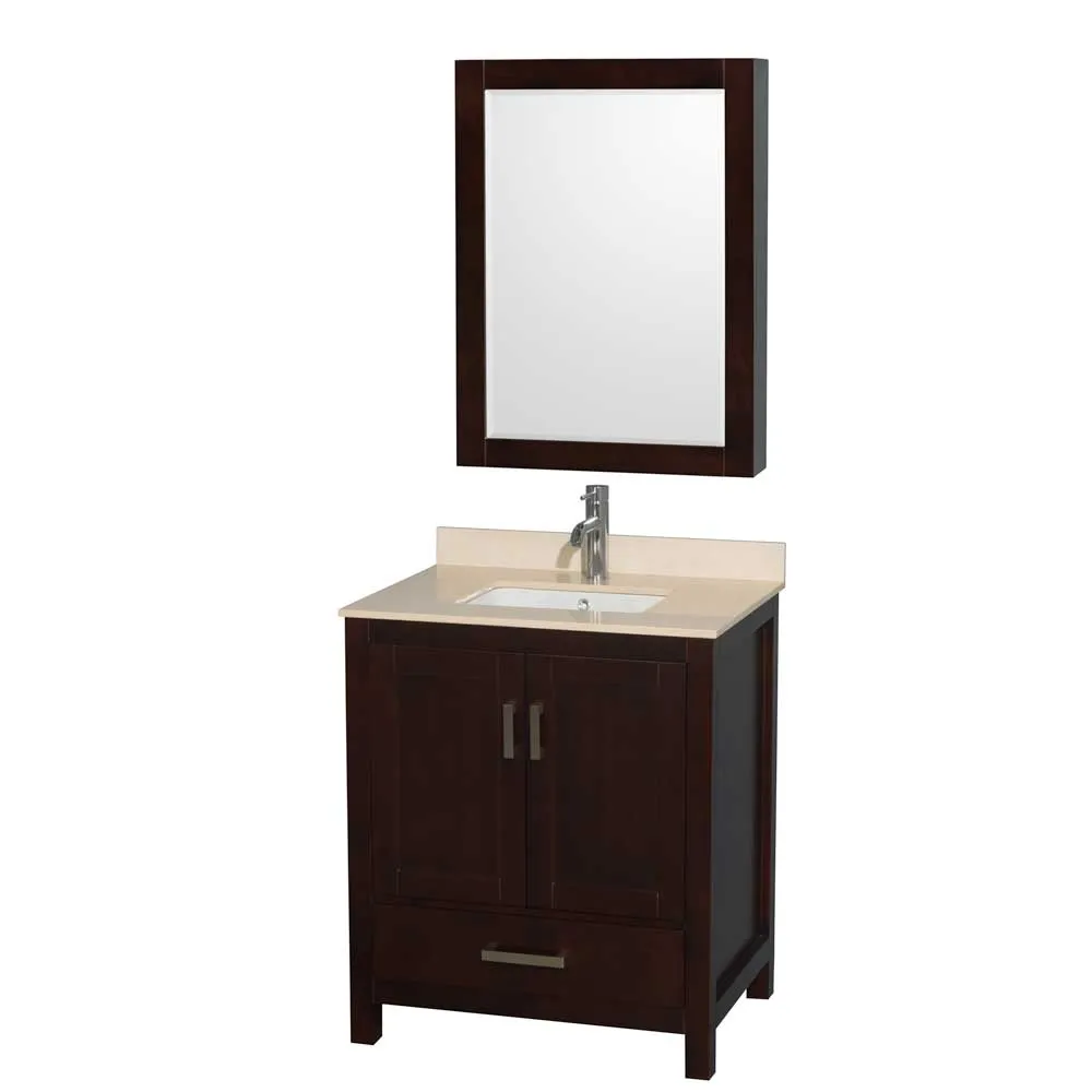 Sheffield 30 Inch Single Bathroom Vanity in Espresso