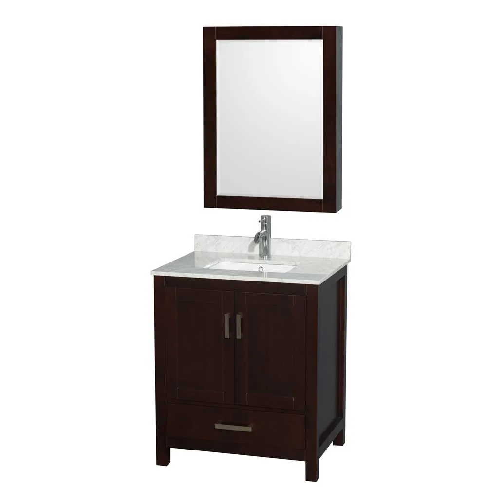 Sheffield 30 Inch Single Bathroom Vanity in Espresso