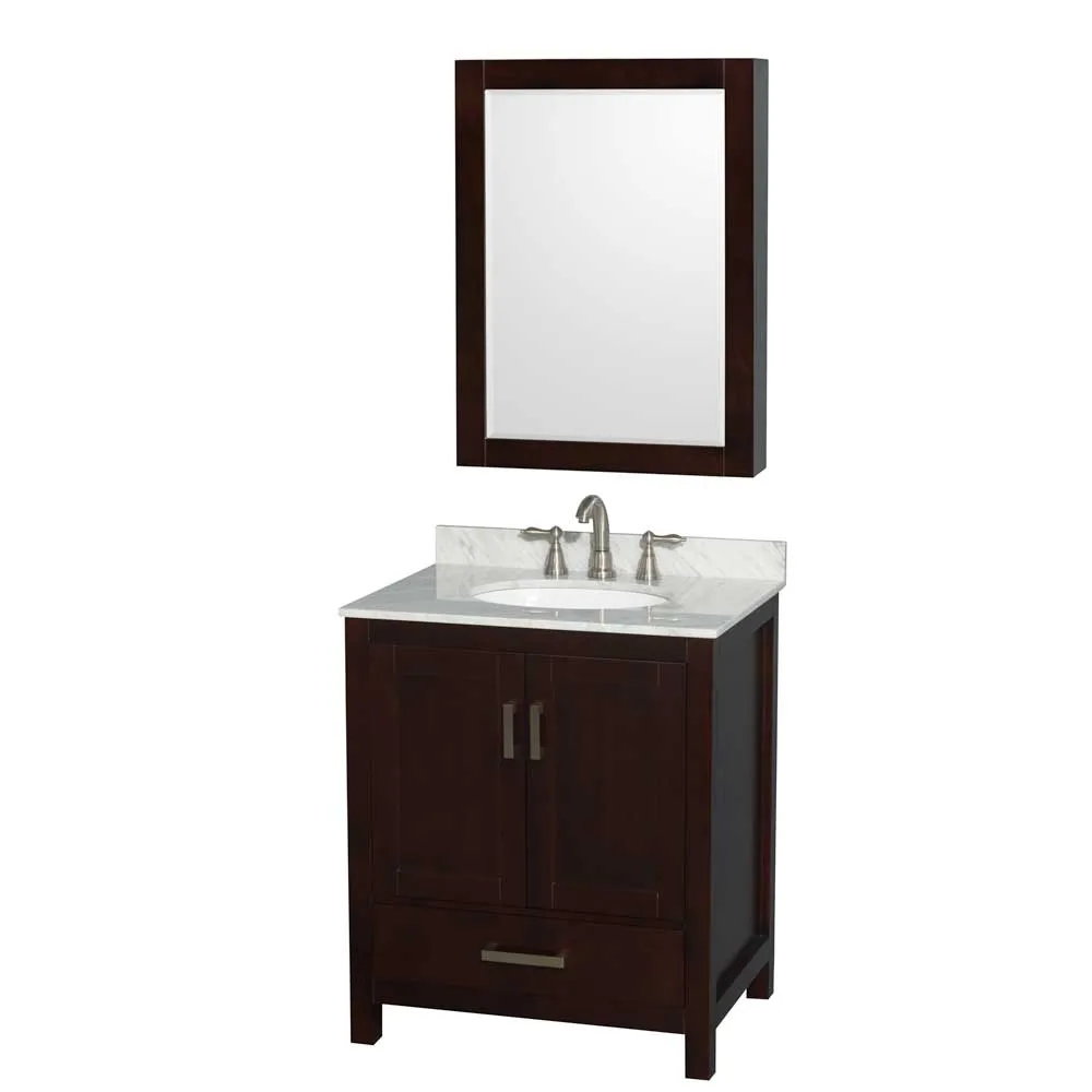 Sheffield 30 Inch Single Bathroom Vanity in Espresso