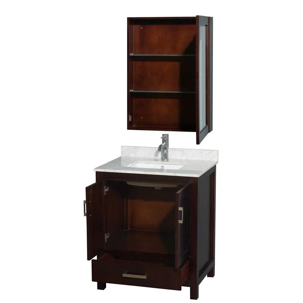 Sheffield 30 Inch Single Bathroom Vanity in Espresso