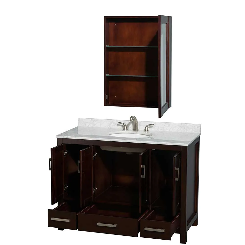 Sheffield 48 Inch Single Bathroom Vanity in Espresso