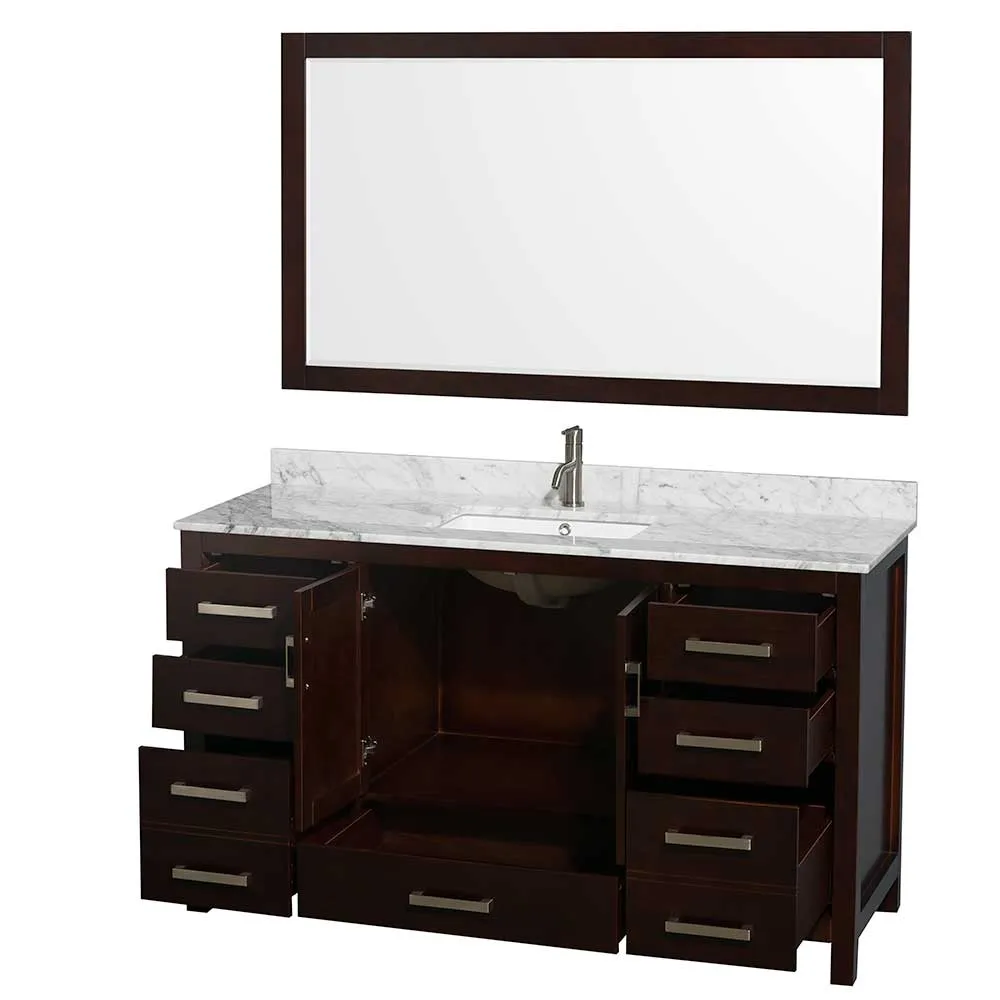 Sheffield 60 Inch Single Bathroom Vanity in Espresso