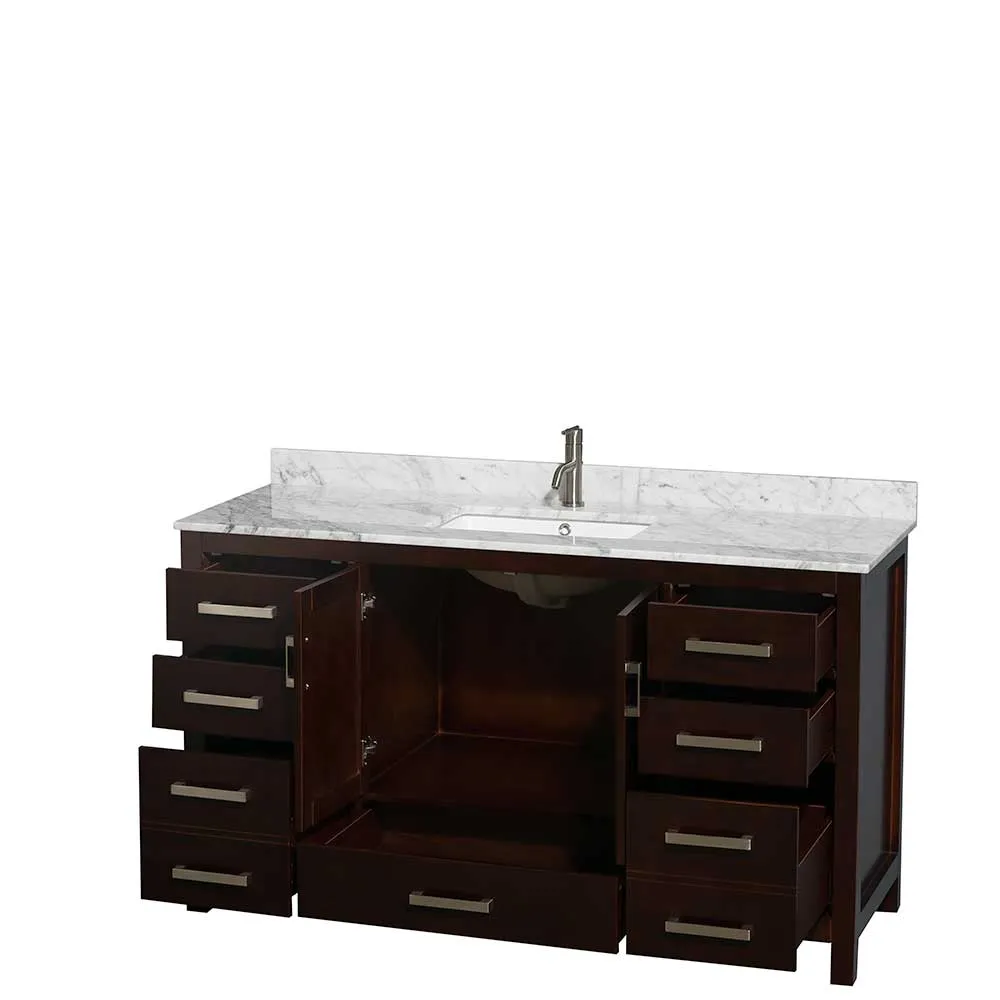 Sheffield 60 Inch Single Bathroom Vanity in Espresso