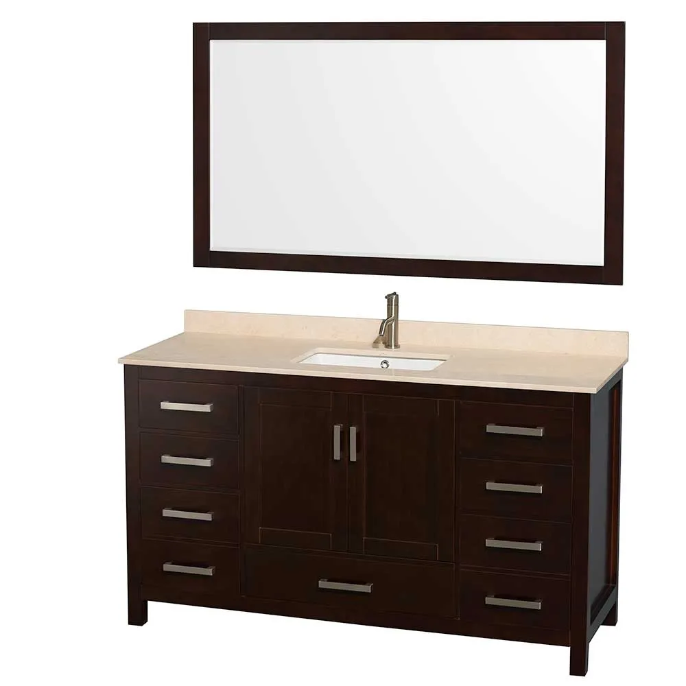 Sheffield 60 Inch Single Bathroom Vanity in Espresso