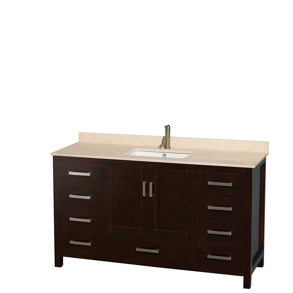 Sheffield 60 Inch Single Bathroom Vanity in Espresso