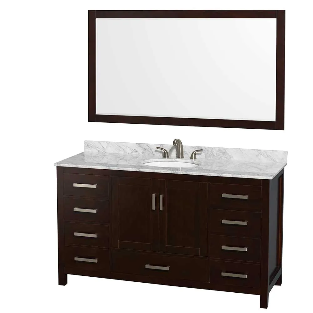 Sheffield 60 Inch Single Bathroom Vanity in Espresso