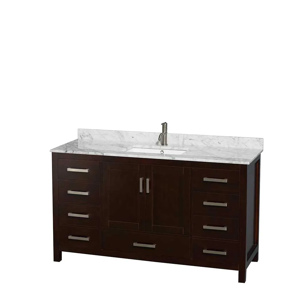 Sheffield 60 Inch Single Bathroom Vanity in Espresso
