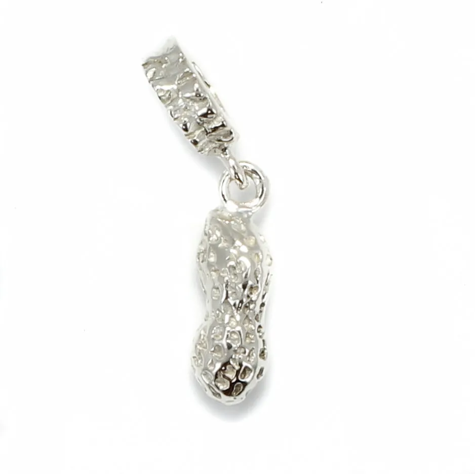 Silver Peanut Slide Charm made in 925 Sterling Silver for her slide bracelet