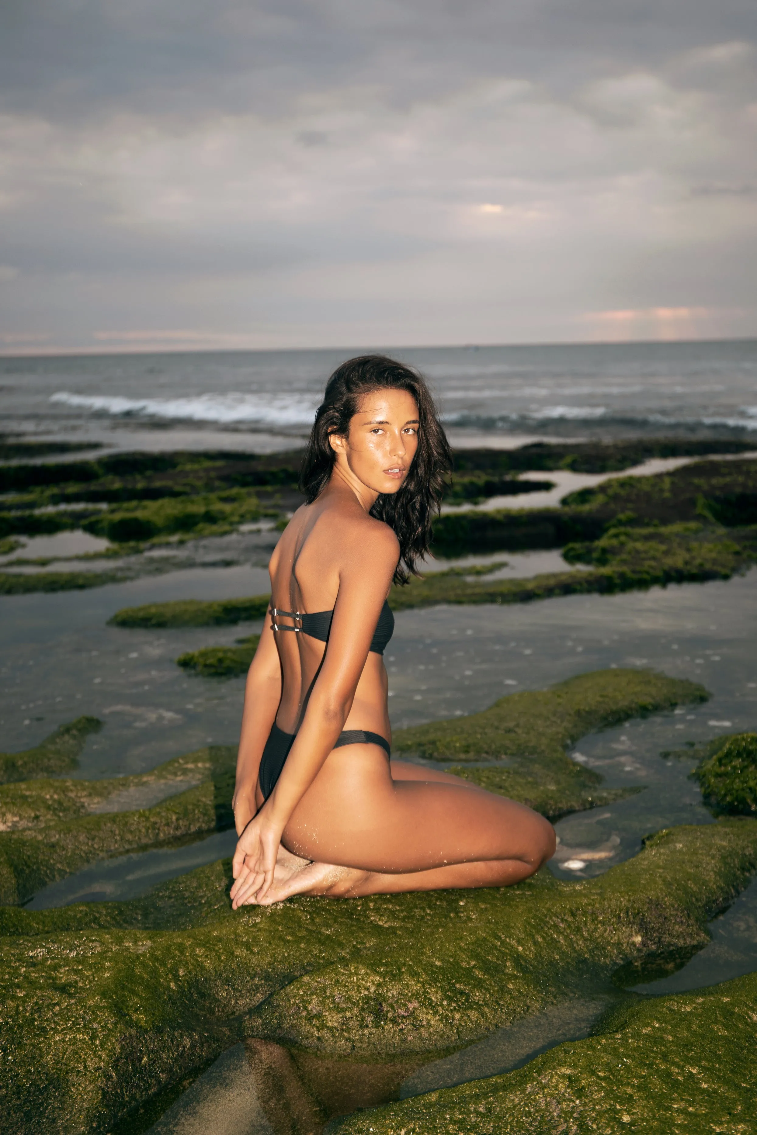 Slide Bandeau Bikini Top - Moonless Night Wave