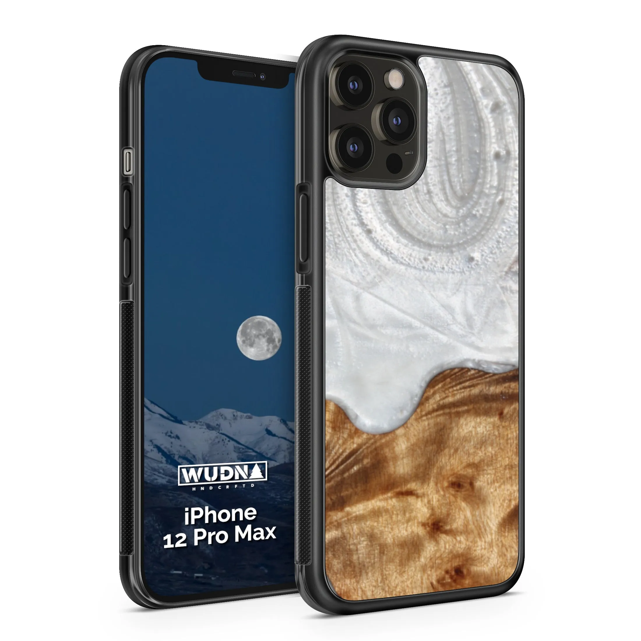 Slim Resin & Wood iPhone Case (Coastline Collection - Arctic White)