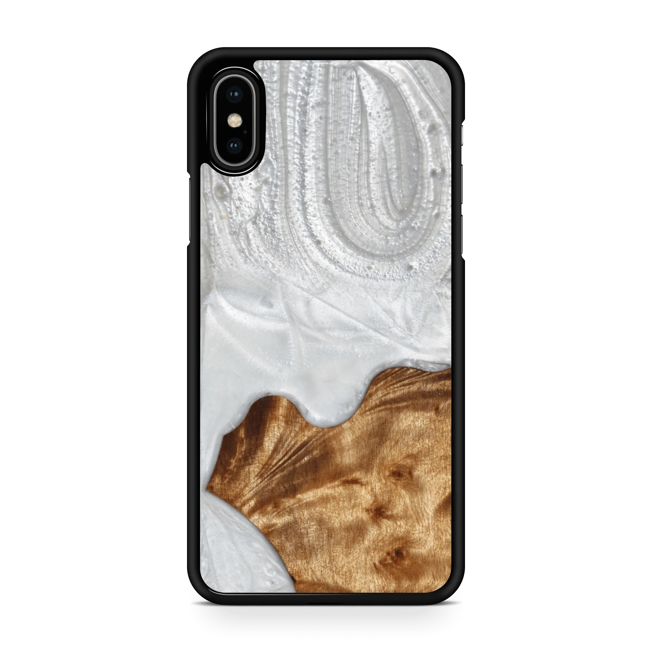 Slim Resin & Wood iPhone Case (Coastline Collection - Arctic White)