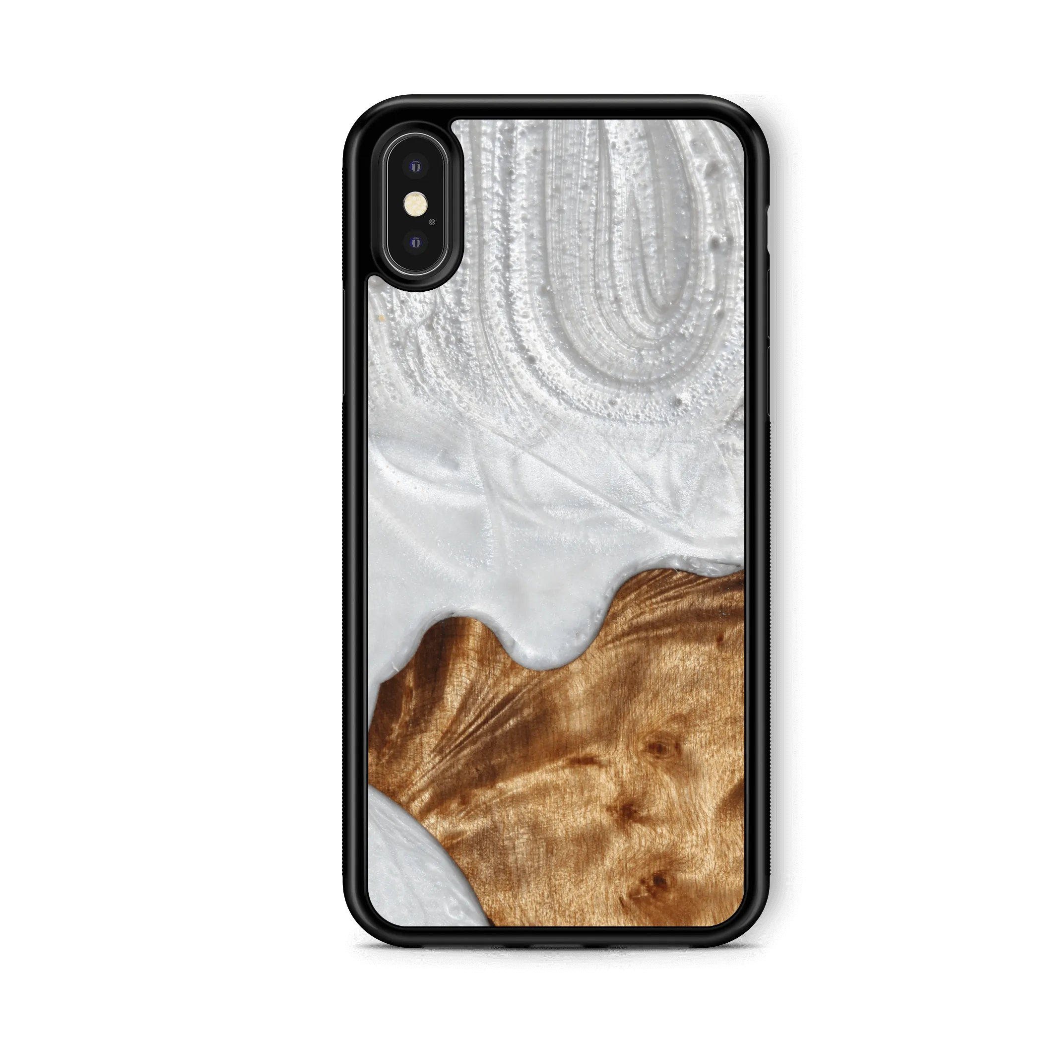 Slim Resin & Wood iPhone Case (Coastline Collection - Arctic White)