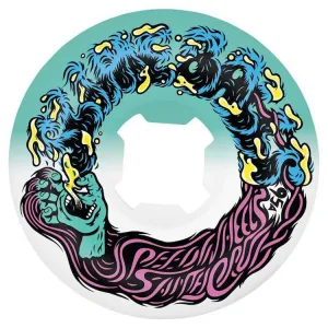 Slime Ball Wheels Hairballs 50-50 Teal/White Skateboard Wheels 95a 54mm