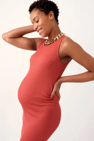 Slinky rib body-con maternity dress