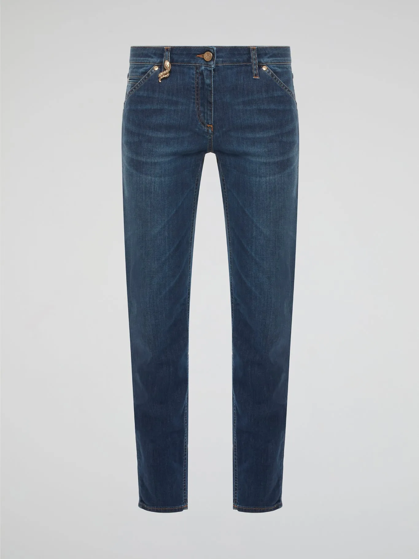 Snake Embellished Skinny Jeans