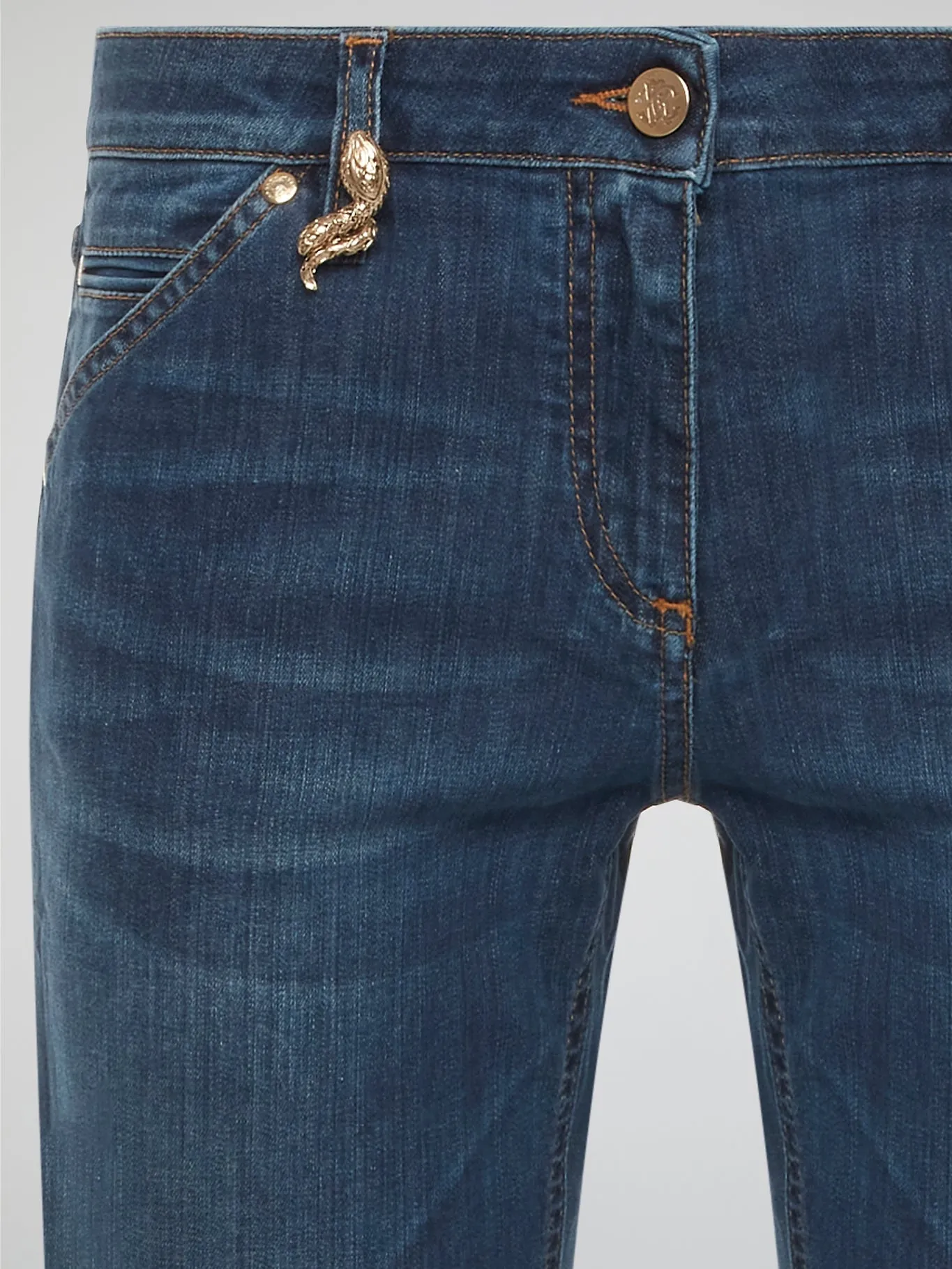 Snake Embellished Skinny Jeans