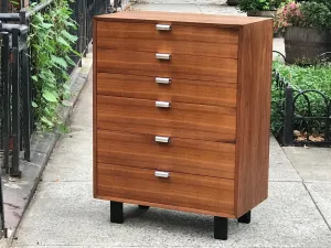 SOLD Rare George Nelson Herman Miller 6 Drawer High Boy Dresser, Restored