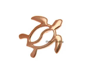 SOLID 14K ROSE GOLD HAWAIIAN HONU TURTLE SLIDE PENDANT 16MM