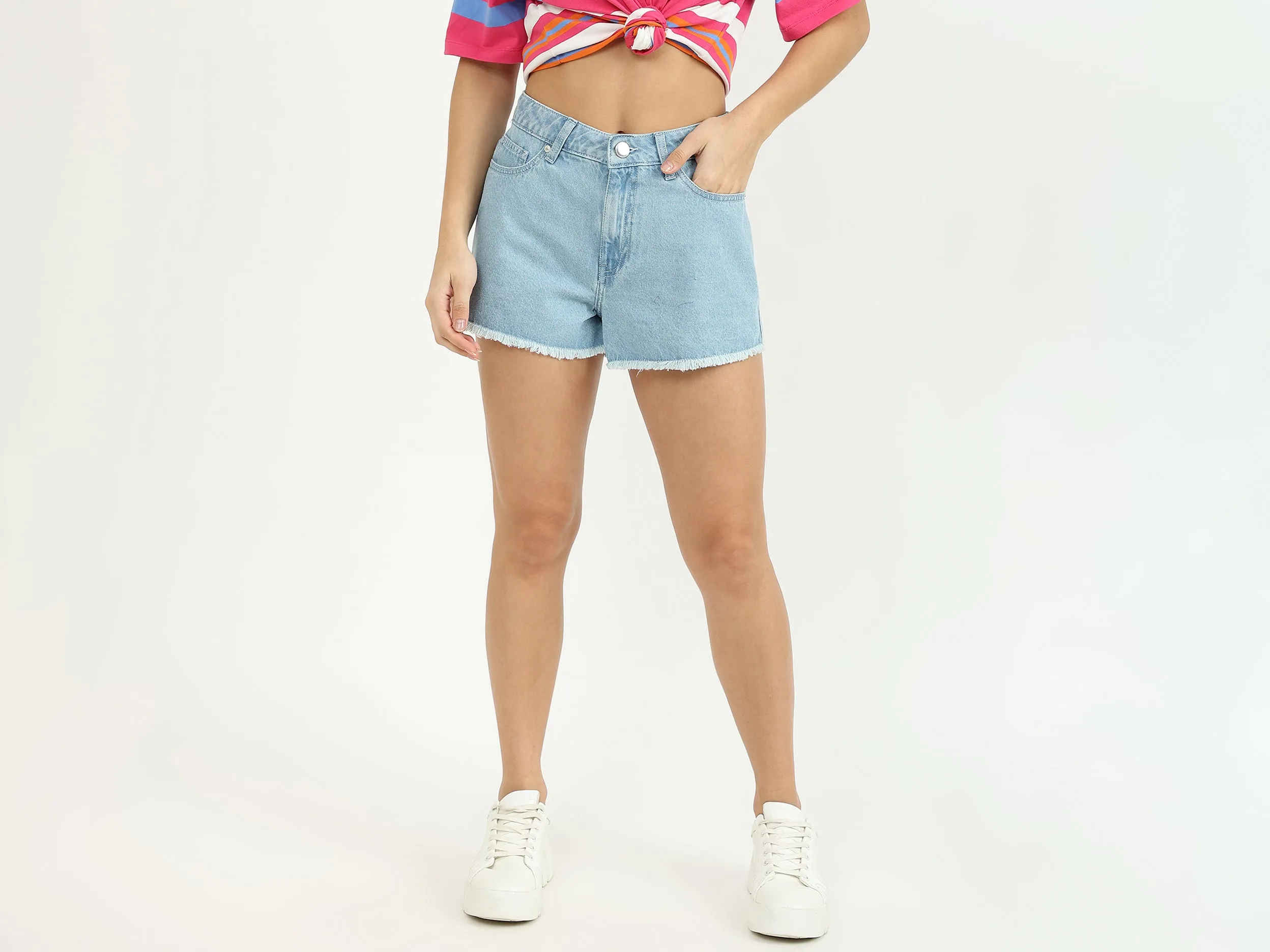 Solid Flared Shorts