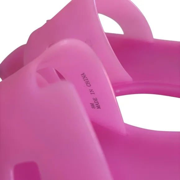 Steven New York Pink Plastic Slides Sz 8