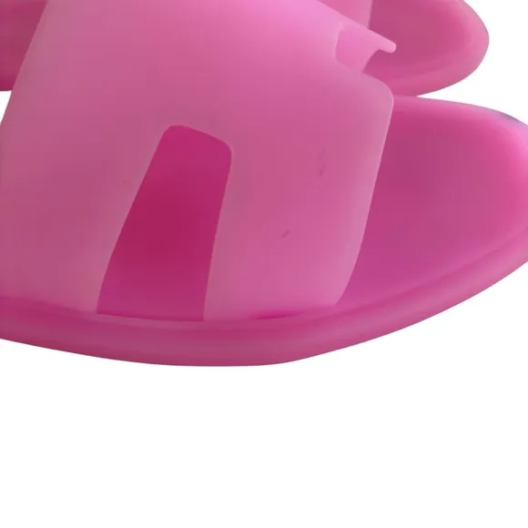Steven New York Pink Plastic Slides Sz 8