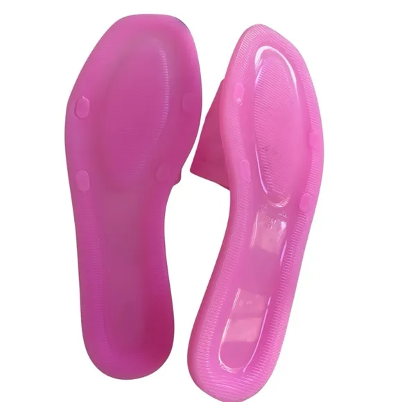 Steven New York Pink Plastic Slides Sz 8
