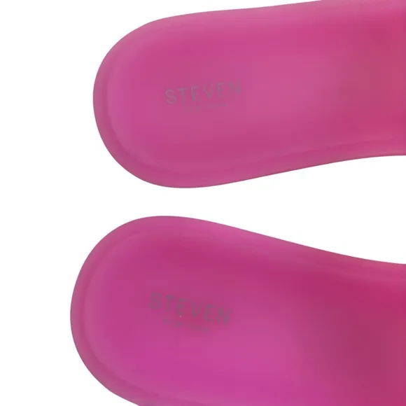 Steven New York Pink Plastic Slides Sz 8