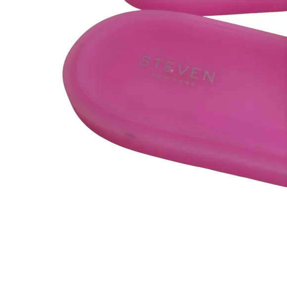 Steven New York Pink Plastic Slides Sz 8