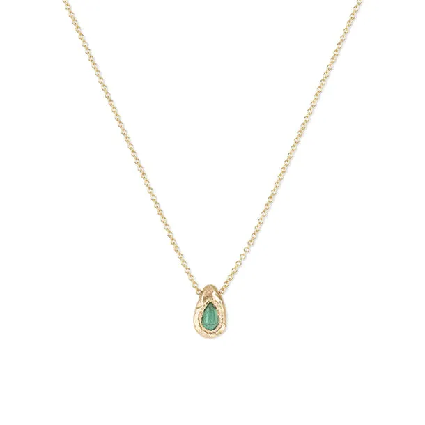 teardrop slider necklace - emerald