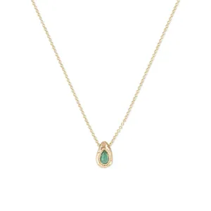 teardrop slider necklace - emerald