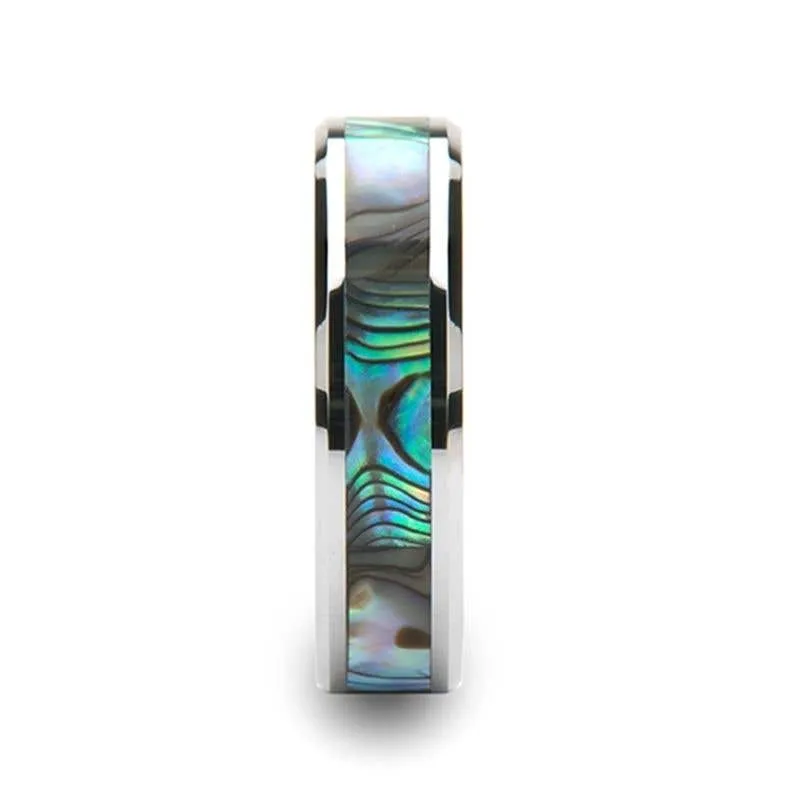 Thorsten MAUI Tungsten Wedding Band with Mother of Pearl Inlay - 4mm - 10mm