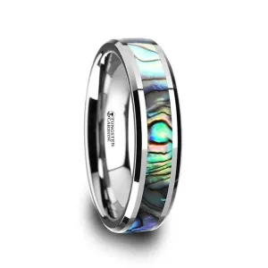 Thorsten MAUI Tungsten Wedding Band with Mother of Pearl Inlay - 4mm - 10mm