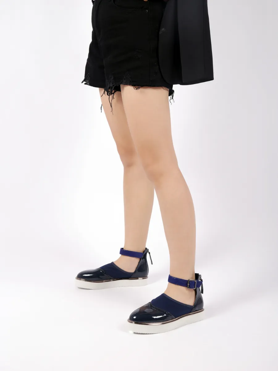 Tulip Ankle Strap Navy Oxford Sandal