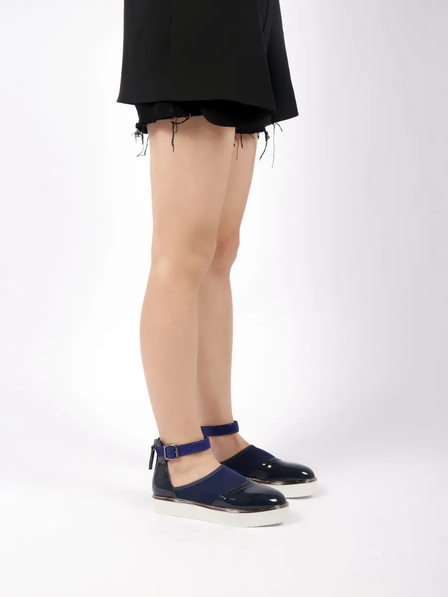Tulip Ankle Strap Navy Oxford Sandal