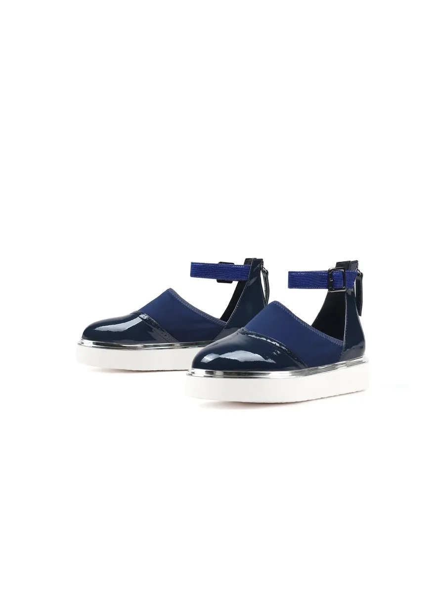 Tulip Ankle Strap Navy Oxford Sandal