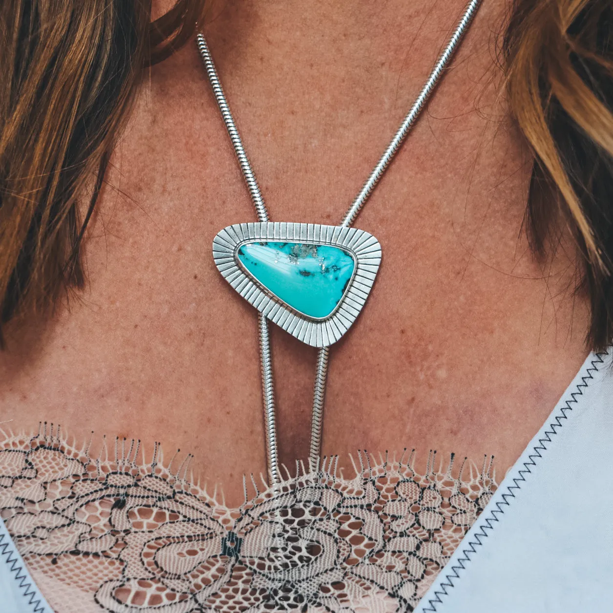 Turquoise Chain Bolo #2