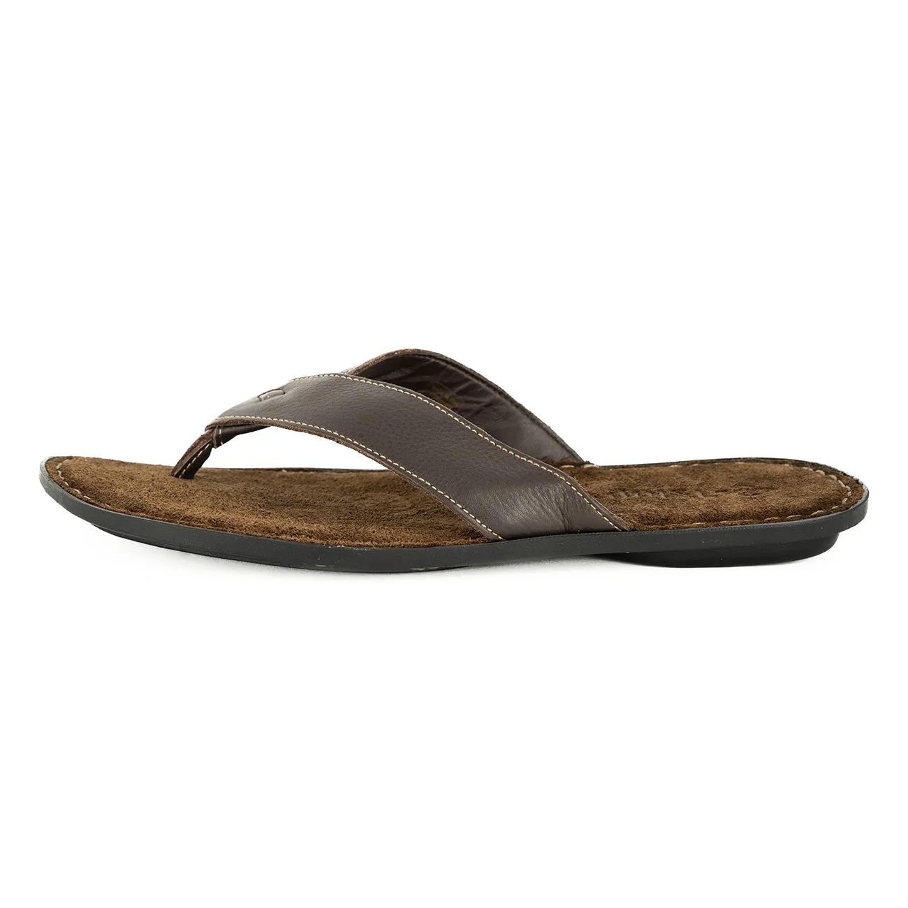 Umhlanga : Mens Leather Tslops Sandal in Choc Natan