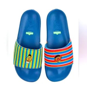 Vans Sesame Street Bert Ernie Slides Blue La Costa Sandal Men’s Checkered Unisex